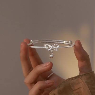 Bow Knot Bell Bracelet, Women's Young Style Plain Ring Open Bracelet, Best Friend Handpiece, Instagram, Little Red Book, Internet Red Style