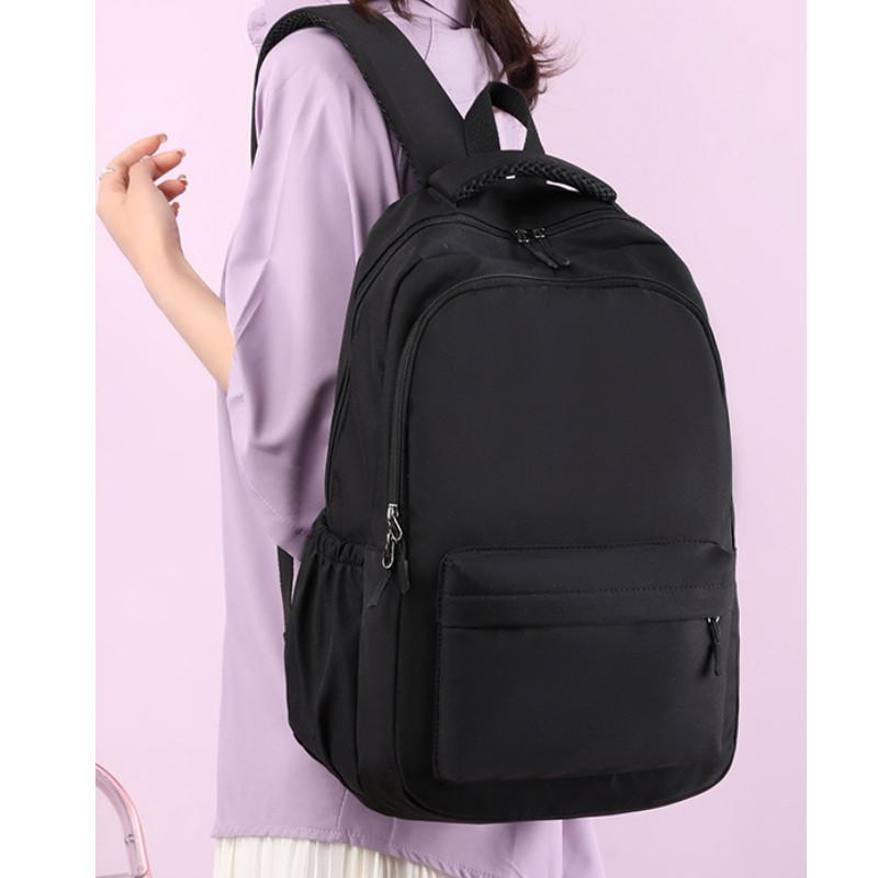 Student Color Solid Backpack With Arcshaped Straps Breathable Gift Schoolbag