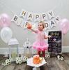 Girlanda Urodzinowa Happy Birthday Biała, Złoty Napis