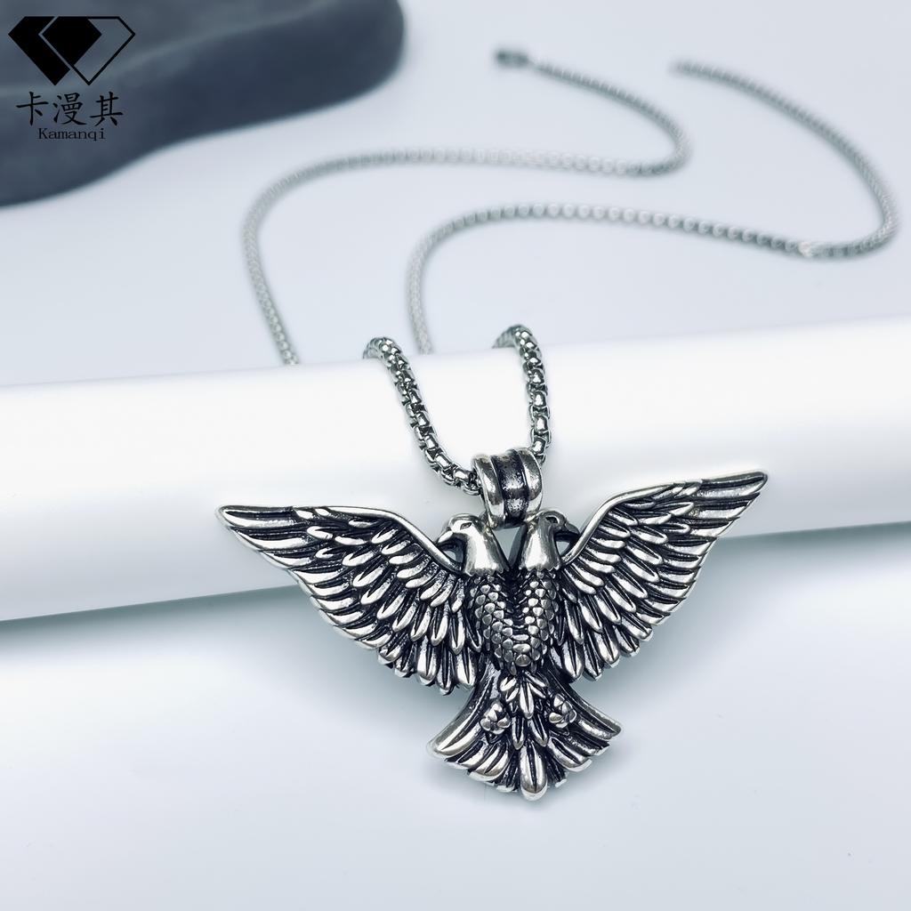 European and American Retro Hip-hop Eagle Necklace, High-end Sense, Same Style for Men and Women, Medieval Style, Heavy Industry Accessories