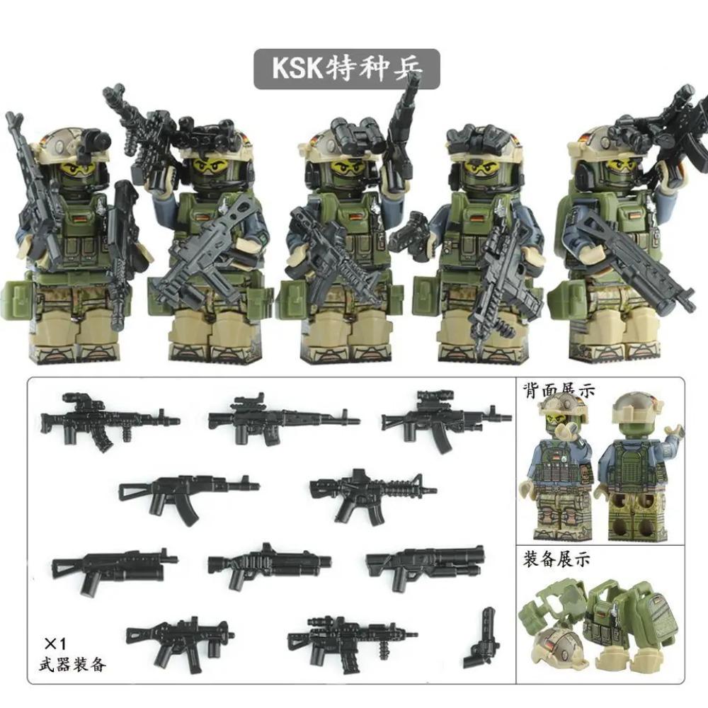 High military US special forces soldiers green beret army weapons miniature building block puzzle birthday gift world war ii