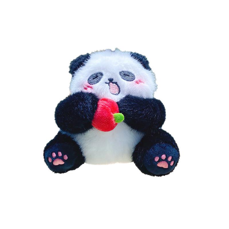 Delightful Cartoon Panda Plush Keyring Colorful Floral Designs For Key Accessories