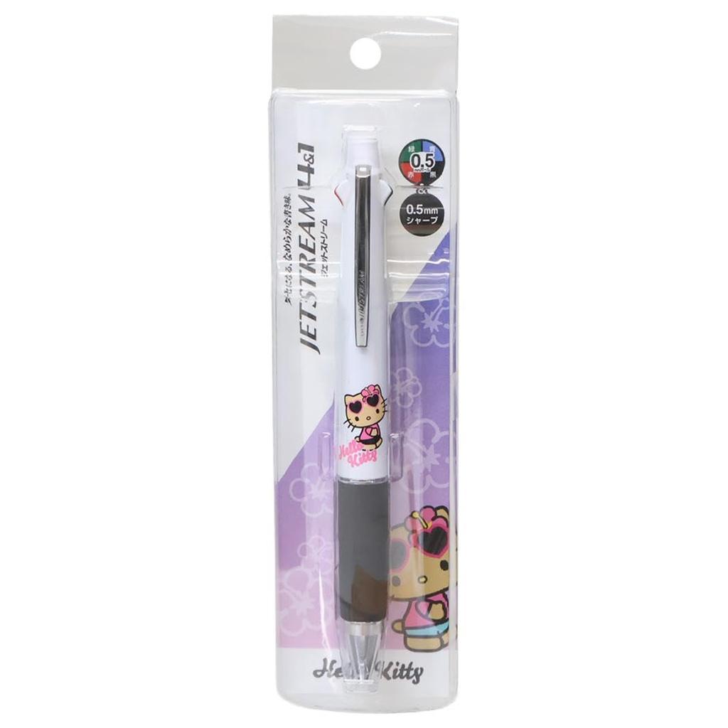 Jetstream ballpoint pen mechanical Sanrio Hello 4-color & pencil, Kitty, sun-tanned.