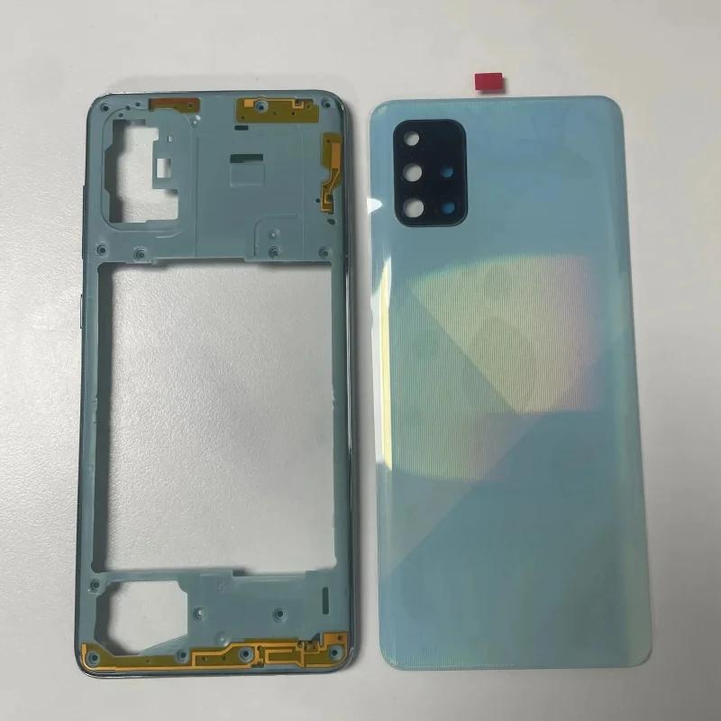 Pop Full Housing Case For Samsung Galaxy A71 2020 A715 A715f A51 A515 Middle Frame Battery Back Cover Rear Camera Lens