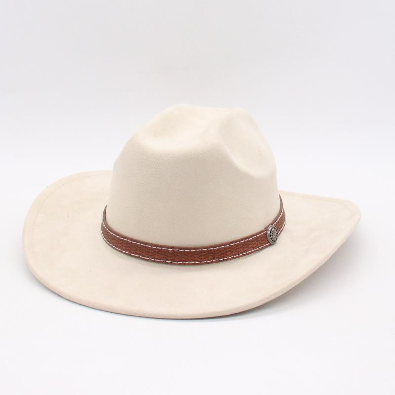 

New One-Word Cross-Border Hot-Selling Belt, European And American Men S And Women S Multi-Color Stage Hat, Suede Woolen Felt Hat, Jazz Top Hat one-size-fits-all j