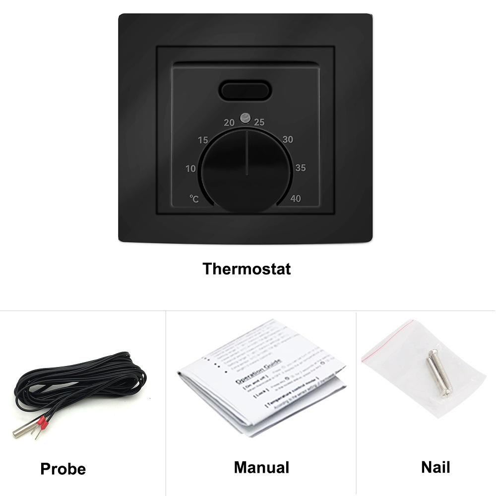 

MINCO HEAT Electric MK05 Room Termostat 220V 16A Temperature Controller for Underfloor Heating System чёрный