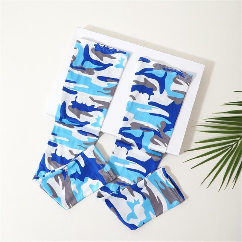 Camouflage Cooling Arm Sleeves All Age Sun Protective Arm Covers Outdoor Activity Ice Silk Arm Protectors for Cycling