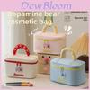 Cute Cartoon Bear Makeup Bag With Plush Fabric For Daily Commuting And Travel Storage