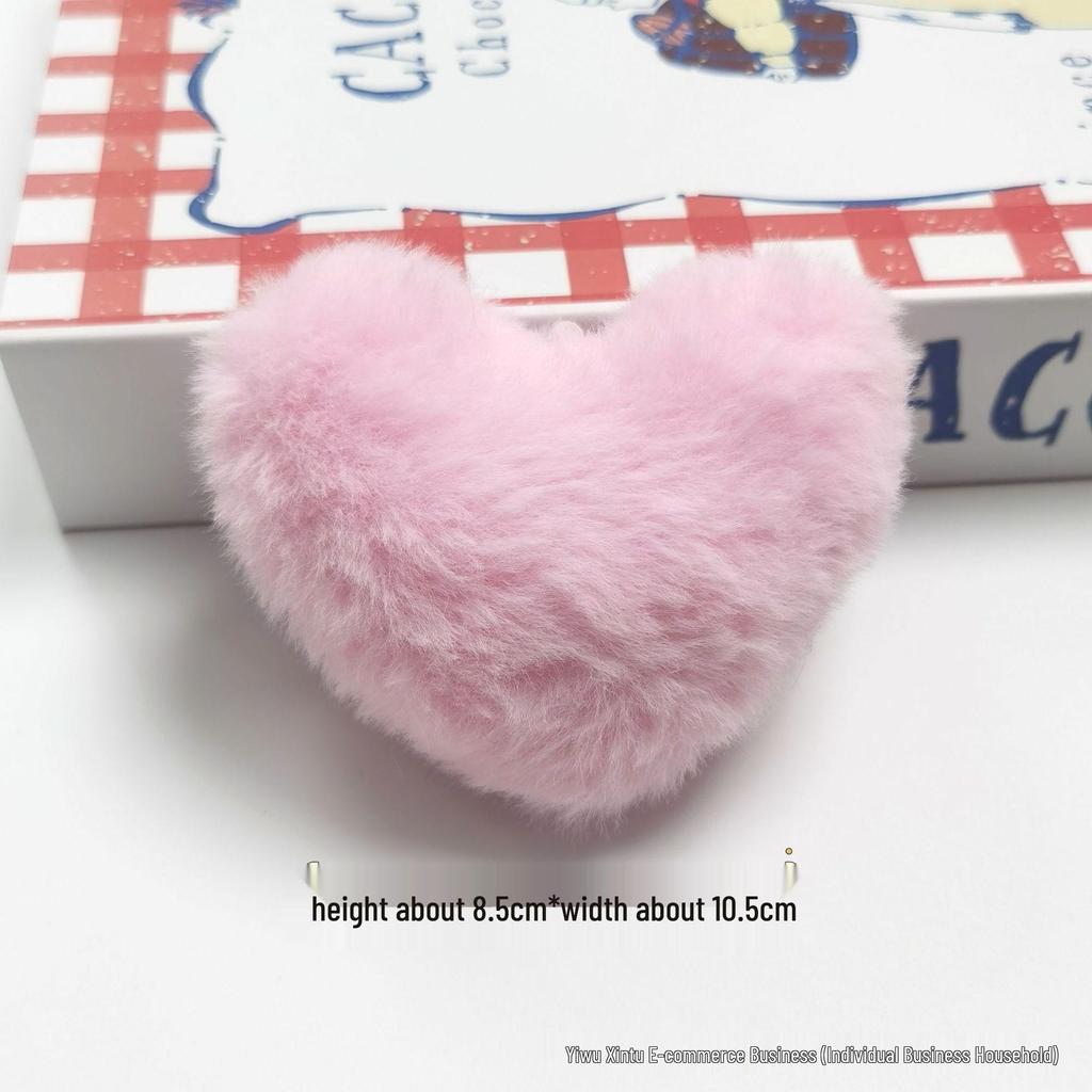 Leopard Print Plush Heart Pendant for Bags and Hair Accessories in Claw Machines