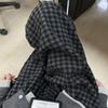 Black and Gray Plaid Pants Children's Season New Straight High-waisted Thin Small Casual Wide-leg Pants