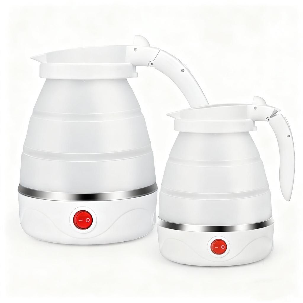 Kompakter faltbarer elektrischer Reisewasserkocher - Silikon, für eine Person, perfekt für Studentenwohnheime und zum Wasser kochen