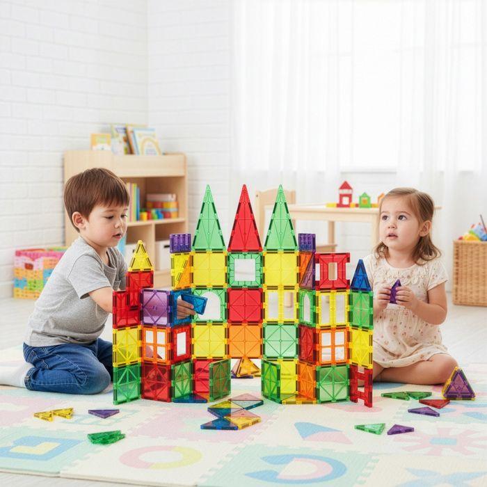 Set educativo di blocchi magnetici - SPRINGOS - 100 pezzi - Multicolore - 3 anni e più - CE