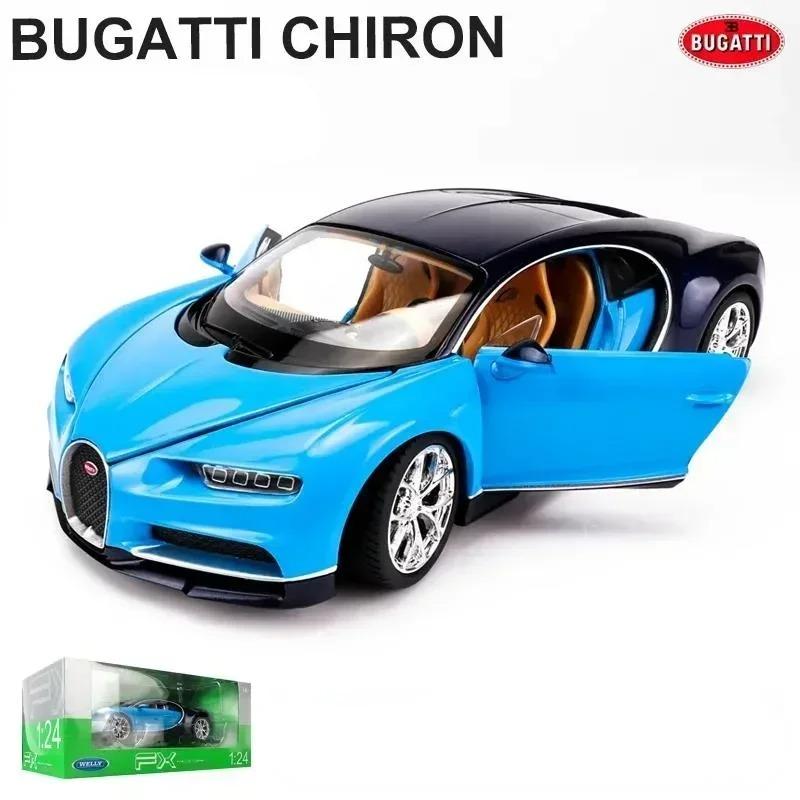 

WELLY 1/24 Bugatti Chiron Scale Diecast Vehicles High Simulation Model Car Metal Alfa Classic Toy Car For Children Gift синий