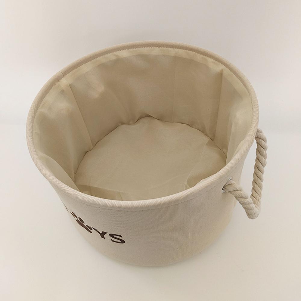 Round Dog Pet Toy Basket Cat Clothes Storage Box Foldable Storage Basket with Handle Pet Supplies