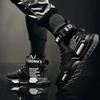 Men's High Top Fashion Leather Sneakers Trend Hot Sale Comfortable Man Casual Shoes