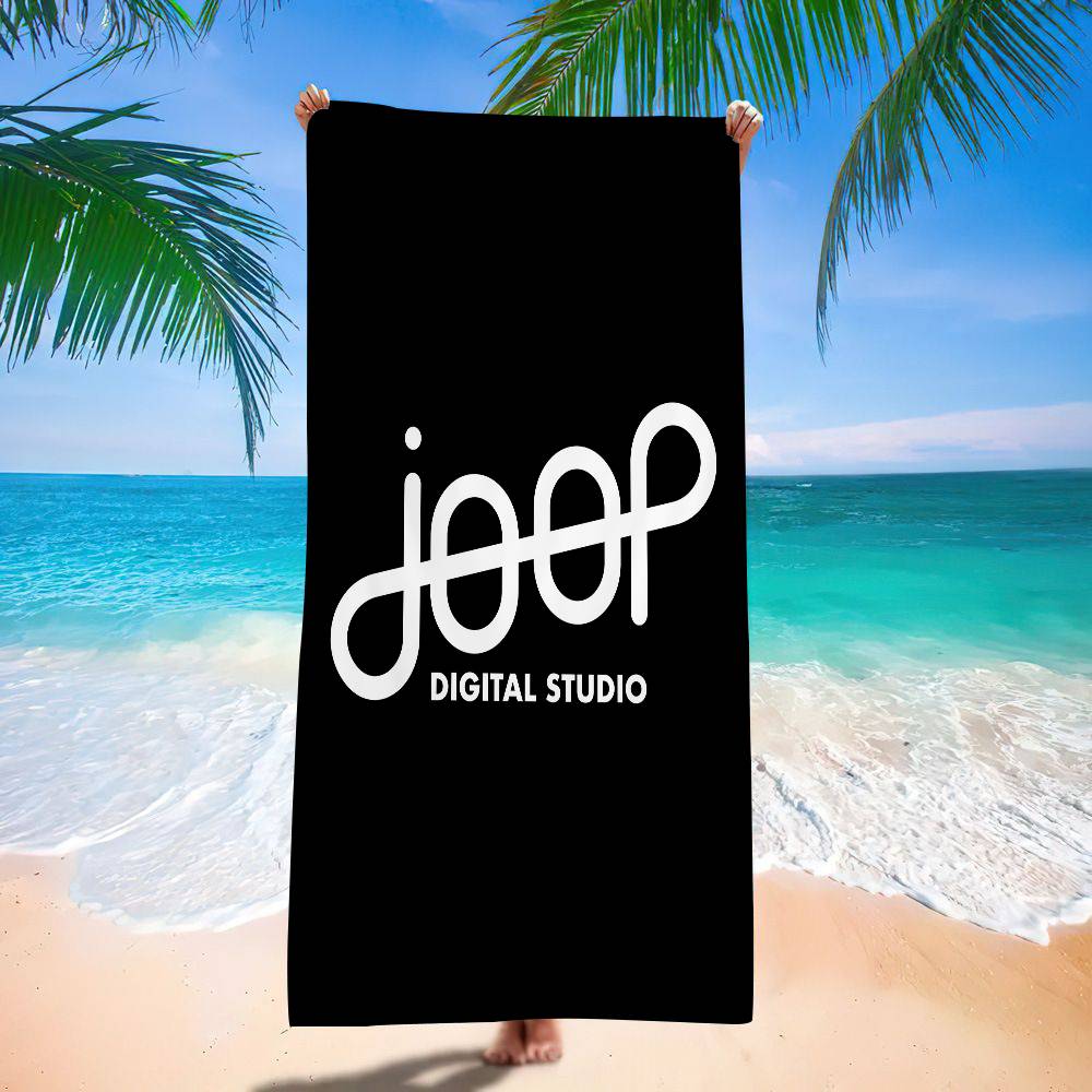 Mode Logo J-Joop.png Mikrofaserdecke Schnelltrocknende Strandtücher Übergröße Druck Super Saugfähige Pooltuchdecke