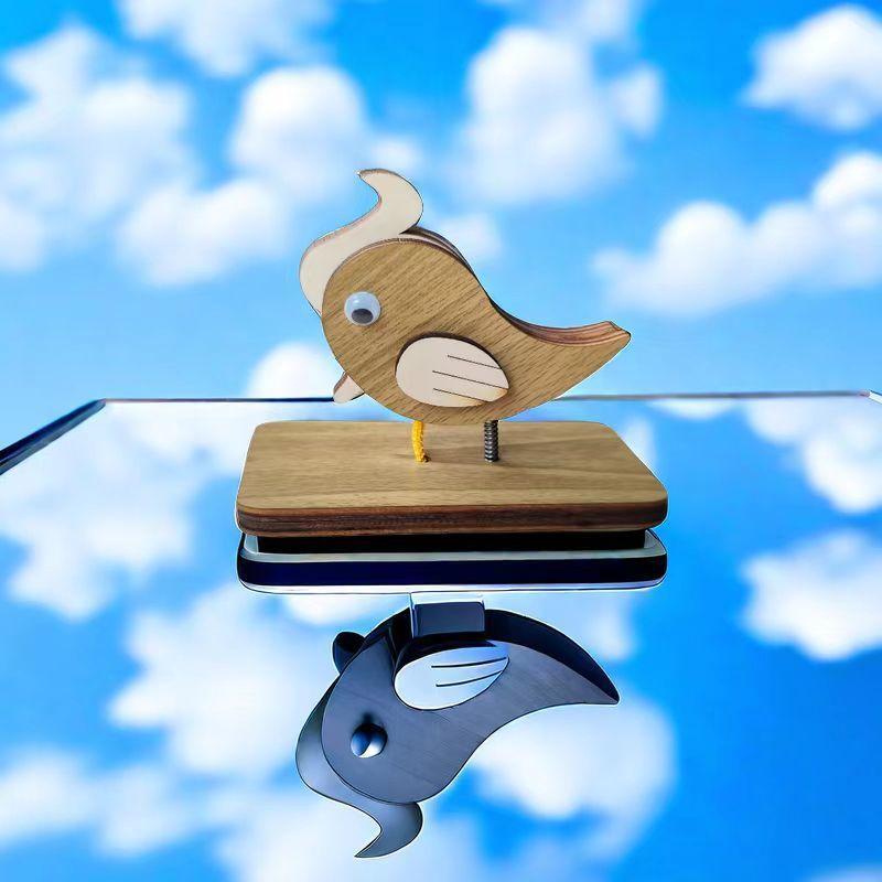 Woodpecker Knocking Doorbell Solid Wood Bird Hand Pulling Rope Ceremony Room Exquisite Ornament Decoration Crafts Home Decor