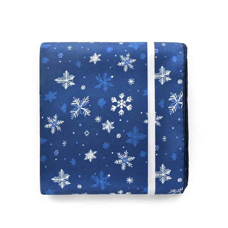 

Голубые снежинки 100% натуральный шелковый твиловый платок 65см обертывание женщины дети шарфы шаль роскошные подарки повязка на голову рождественский подарок 65x65cm