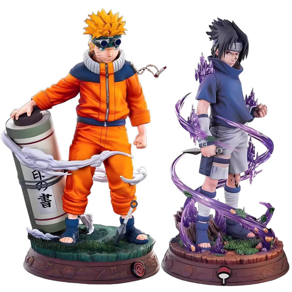 12CM Anime Naruto Uzumaki Sasuke Figure Vibration Stars Fighting Pose Figure Toy Doll Aciton Figure PVC Ornament Set