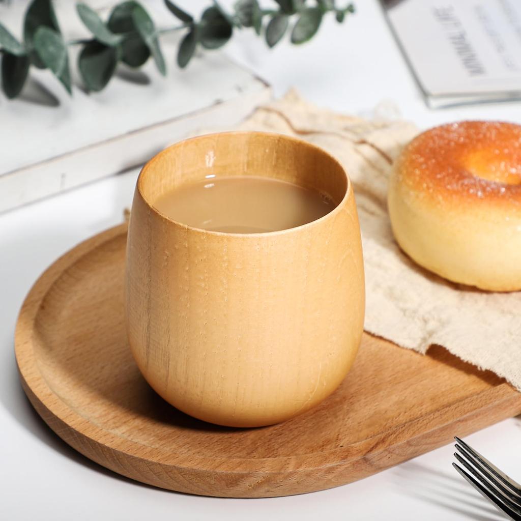 Natural Wood Cup, Teacup, Egg Cup, Wooden Lacquer Cup, Free Cup, Mug, Teacup, Dishwasher Safe, 200ml