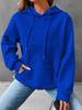 Women's Hooded Sweatshirt Spring and Autumn Style Waffle Fashion Beautiful Solid Color Hooded Drawstring Loose Sweatshirt