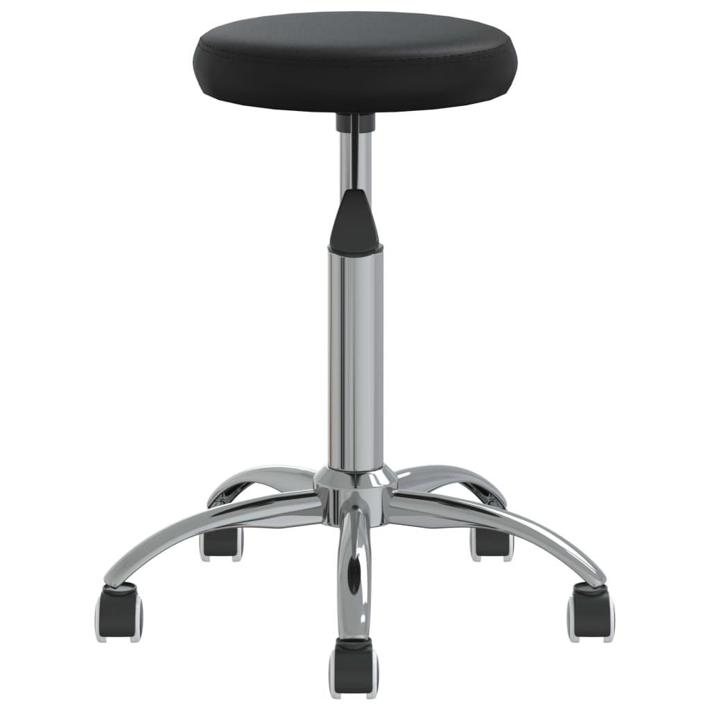 Vidaxl Swivel Office Chair, Black, Upholstered with Faux Leather