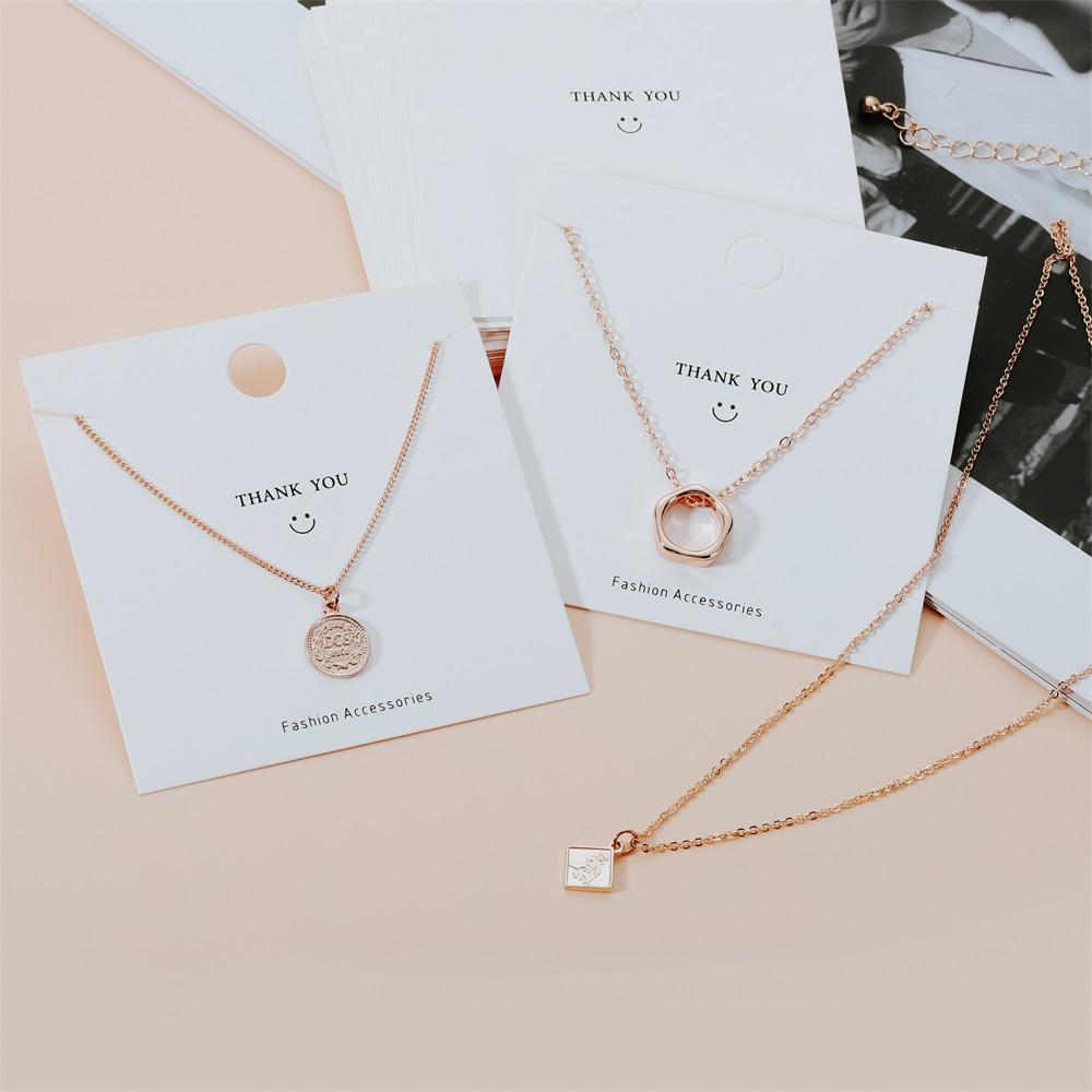 50pcs 8*8cm Square Display Cards Earrings Necklaces Hang Tag Ear Studs Paper Card For DIY Jewelry Classic Clip Accessories