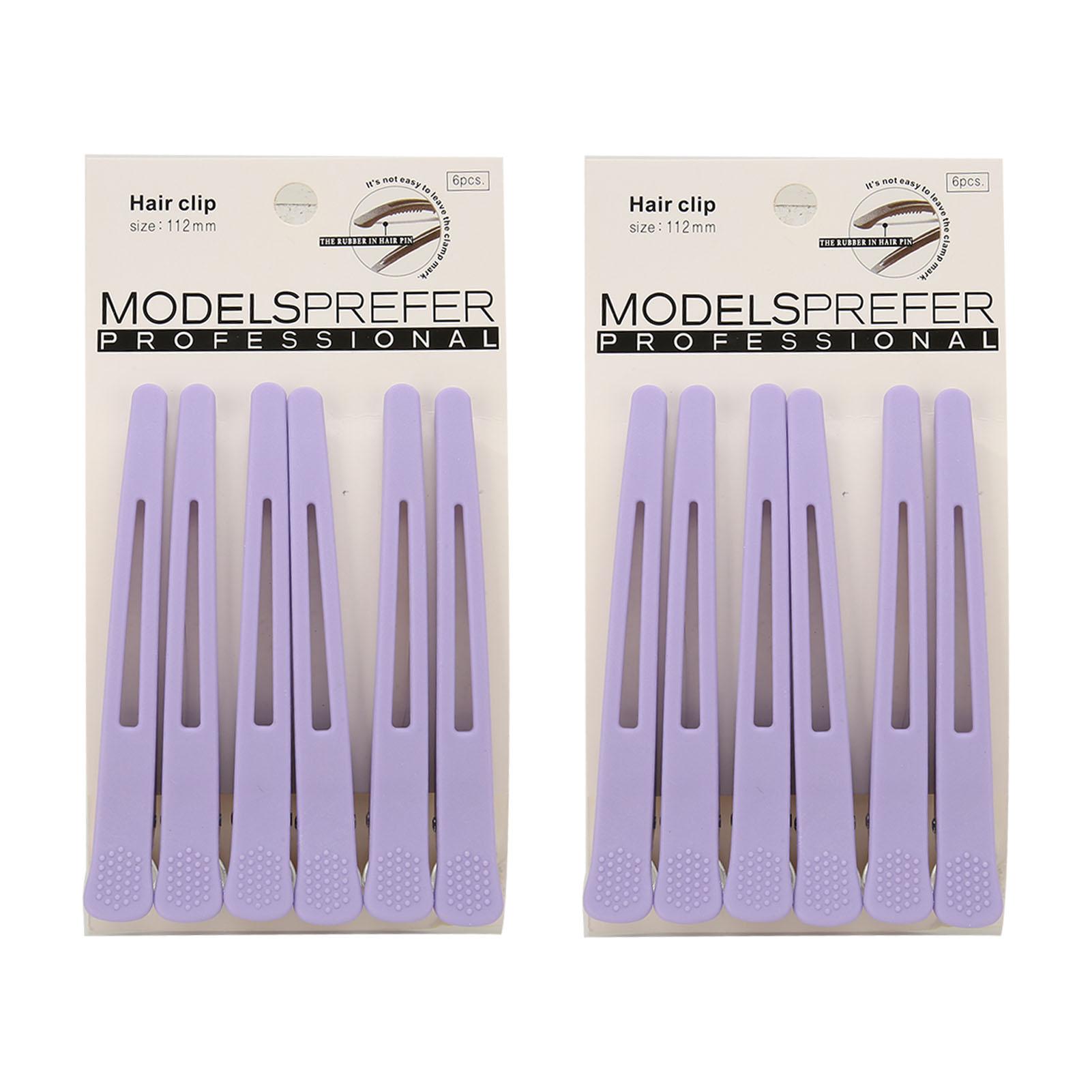 

12Pcs Hair Styling Clips Sectioning Positioning Hairpins for Home Salon Use Purple