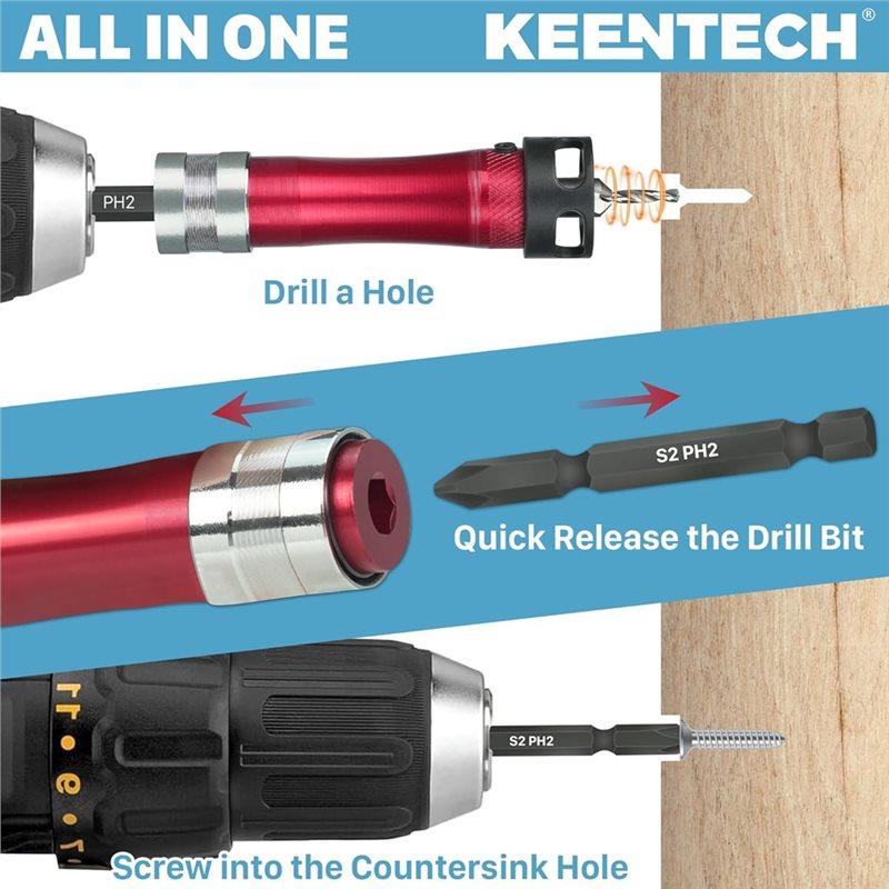 ABBP-Countersink Drill Bits Set- Screwdriver Bits Included, 2.8/3.2/3.5/4.0Mm Drilling Diameters& 8/10 Mm Counter Sink Sizes Dia