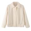 Womens Fleece Jacket Solid Color Lapel Long Sleeve Casual Cotton Coat Fall 2025