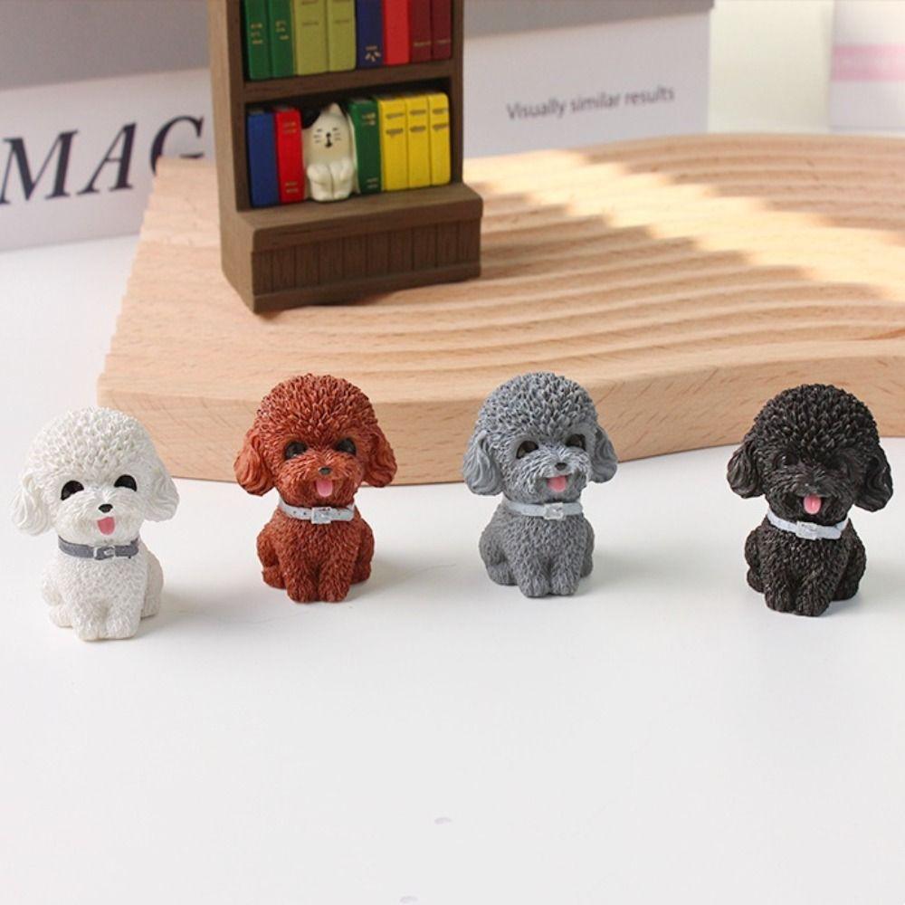 Desktop Model Dog Figurine Cute Simulated Dog Ornament Car Accessories Dog Animal Model  Car Decor