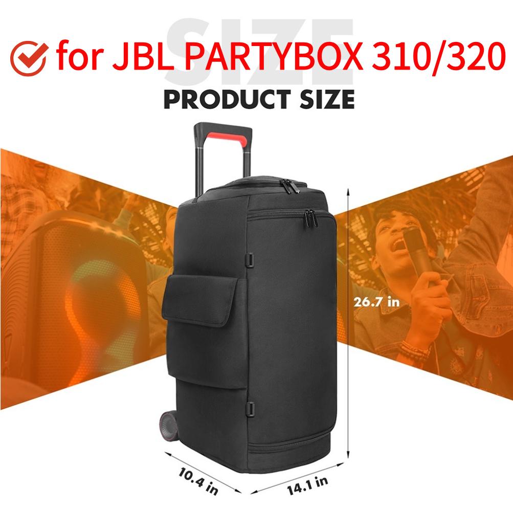 Speaker Protective Case for JBL PARTYBOX 310/320/520/710 Speaker Storage Bag with Zipper and Mic Pocket Double-Sided Storage Bag