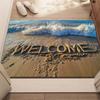 Beach Wave Welcome Printed Door Mat Non-Slip Absorbent Machine Washable Rug for Bathroom Bedroom Living Room Picnic Floor Mat