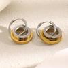 MamacitaSlay 316L Stainless Steel Two Tone Star Oval Round Hoop Earrings Party Waterproof Jewelry Women's Unique Cool Earrings