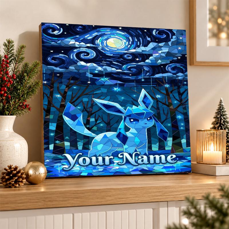Glaceon Custom Name Diamond Painting Personalized 5D Full Drill DIY Diamond Art Home Decor