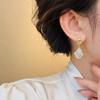 Korean White Resin Water Drop Earrings for Women Vintage Elegant Irregular Fold Temperament Earrings Wedding Jewelry Gift