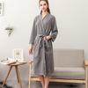Spring-Summer Waffle Bathrobe: Unisex, Lightweight, 3/4 Sleeves, Korean Style, Absorbent