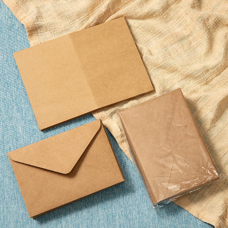 100pcs 7x10cm Bulk Kraft Paper Envelopes - Ideal for Wedding Invitations, Love Letters, Gift Cards & Office Mailing