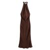 Zbzr Autumn New Women Clothes Western Style Sleeveless Backless Silk Satin Texture Loose Dress 3274548 700