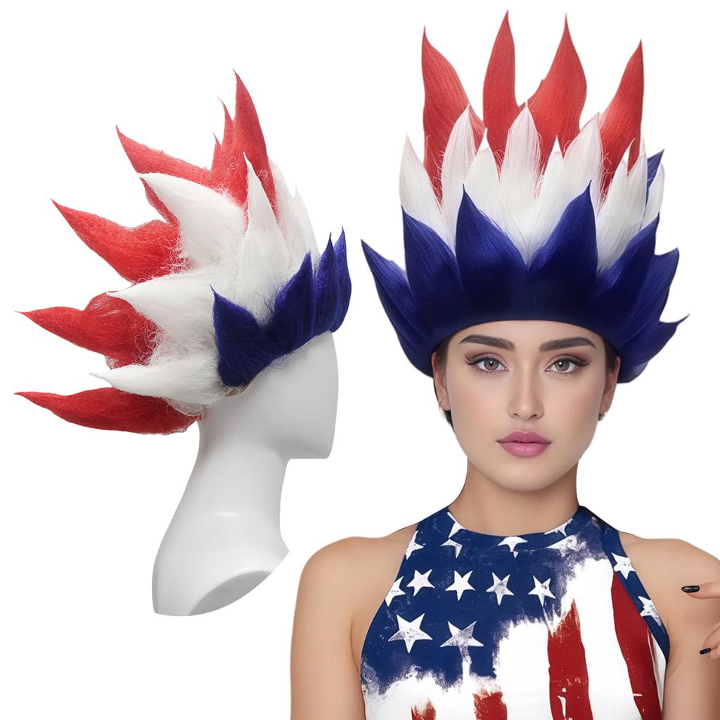 A variety of multi-color short straight anti-upturned pointed synthetic wig party entertainment wig holiday wig