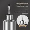 Cylindrical Stainless Steel Seasoning Bottles: Transparent Oil, Soy Sauce, and Vinegar Containers for the Kitchen.