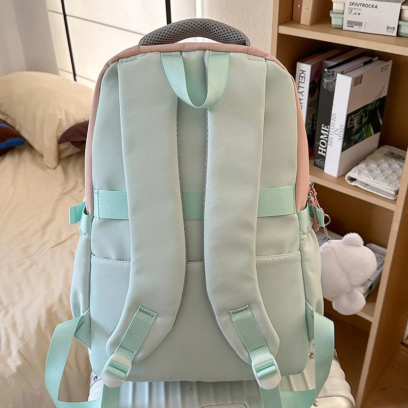 Schoolbag: Japanese soft milky healing style, fresh collegiate backpack, student, girl, weekend short trip backpack