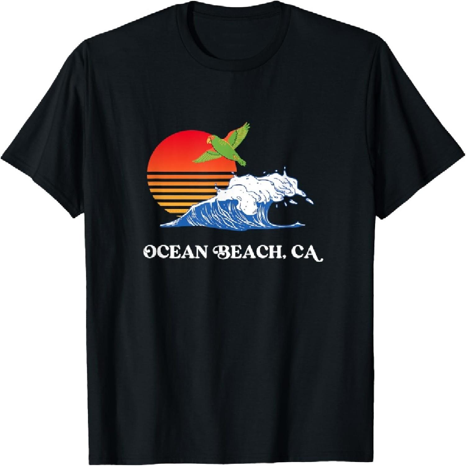 

Ocean Beach, San Diego, California Sunset OB Parrot T-Shirt for Men Women Girls Kids XXXXXL різнокольоровий