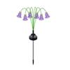 Solar Powered Bluebell Fiber Optic LED Floor Plug Light, Outdoor Waterproof Landscape Lamp for Courtyard, Garden, Lawn and Path Decoration