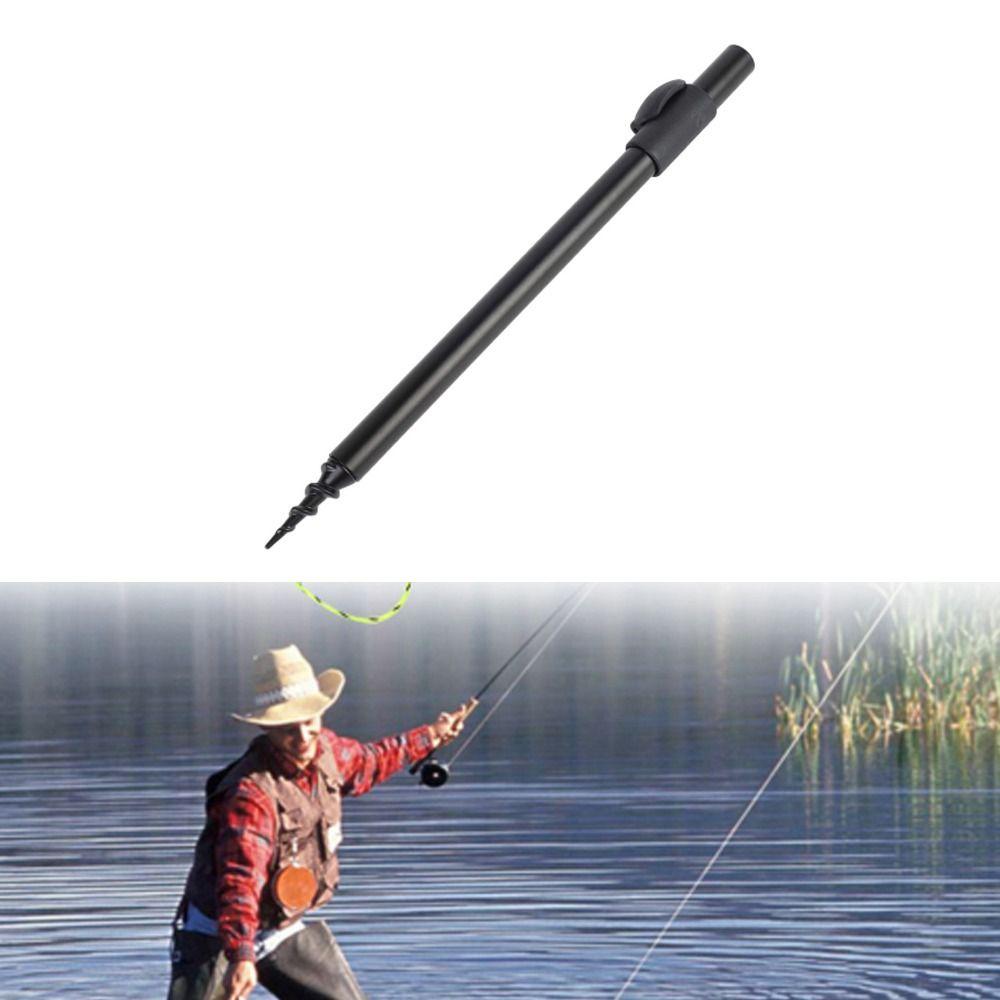 2PCS Portable Aluminum Alloy Fishing Bank Stick Adjustable 30-50cm Fishing Rod Rest Black Fishing Rod Holder Carp Fishing