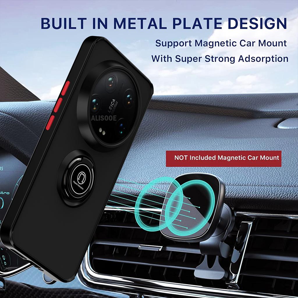 Holder Funda for Xiaomi 15 Ultra 14 Pro Case Armor Ring Stand Translucent PC Cover for Xiaomi 14 Ultra Full Protective Cover