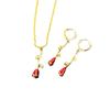 French Fashion Romantic Drop Glaze Rose Earrings Women'S Light Luxury Temperament Flower Necklace