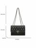 1 Simple and Stylish Diamond Grid Crossbody Bag, Metal Chain Shoulder Bag for Women Daily Leisure Purses and Handbags