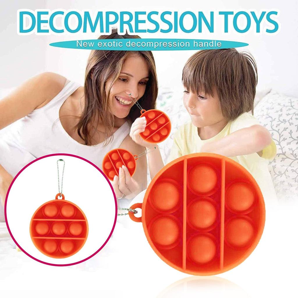 Children Adult Push Bubble  Sensory Toy Key Ring Educational Toy