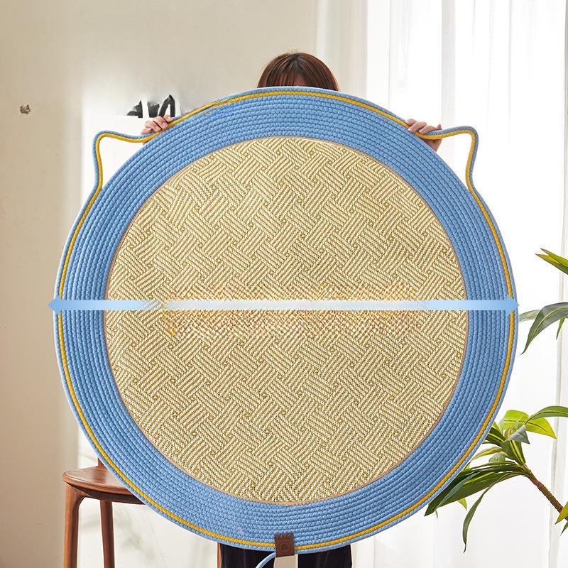 Summer Cute Cat Mat with Extra Large Rattan Cat Scratch Pad for Four Seasons High end Cat Scratch Board Is Not Easy To Lose Shavings